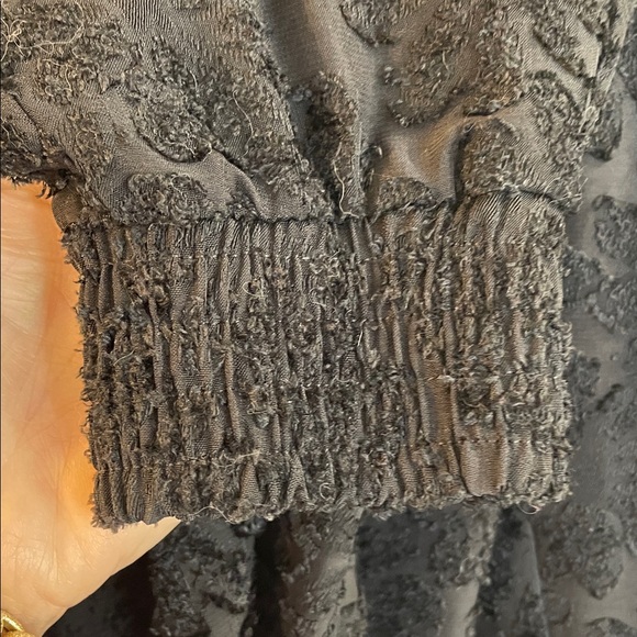 ZARA BLACK VELVET SEMI LINED FLORAL LACE BALLOON DRAWSTRING JOGGERS PANTS SZ MED - Picture 8 of 14